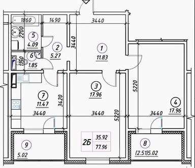 2-кімнатна квартира за адресою пров. Енергетиків (площа 77 м²) - Atlanta.ua - фото 30