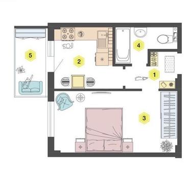 1-room apartment apartment by the address st. Tankistov (area 34 m²) - Atlanta.ua - photo 13