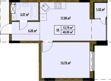 1-room apartment apartment by the address (area 40,9 m²) - Atlanta.ua - photo 8