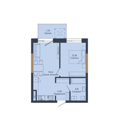 1-кімнатна квартира за адресою вул. Зелена (площа 43 м²) - Atlanta.ua - фото 15