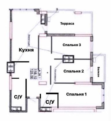 3-комнатная квартира по адресу (площадь 125 м²) - Atlanta.ua - фото 31