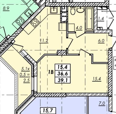 1-кімнатна квартира за адресою вул. Танкістів (площа 39,1 м²) - Atlanta.ua - фото 8