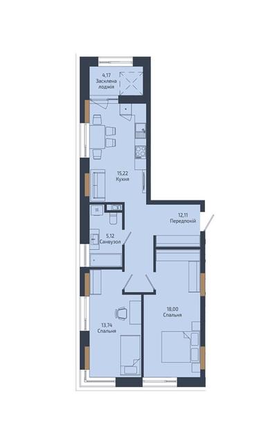 2-rooms apartment apartment by the address st. Antonenko Davydovicha (area 68,7 m²) - Atlanta.ua - photo 13