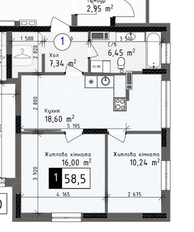 2-комнатная квартира по адресу (площадь 58 м²) - Atlanta.ua - фото 6