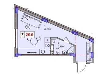 1-кімнатна квартира за адресою (площа 26,6 м²) - Atlanta.ua - фото 18