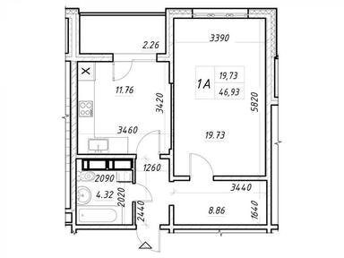 1-комнатная квартира по адресу ул. Коноплянская (площадь 46,9 м²) - Atlanta.ua - фото 29