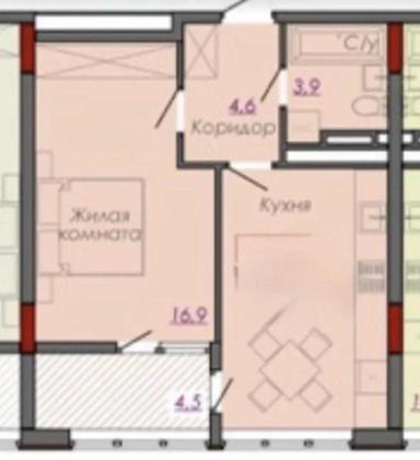 1-комнатная квартира по адресу ул. Бандеры Степана (площадь 46 м²) - Atlanta.ua - фото 24