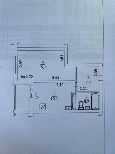 1-комнатная квартира по адресу ул. Лукьяненко Левка(Тимошенко) (площадь 38 м²) - Atlanta.ua - фото 4