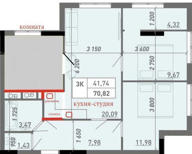 3-rooms apartment apartment by the address st. Kitoboynaya (area 71 m²) - Atlanta.ua - photo 10