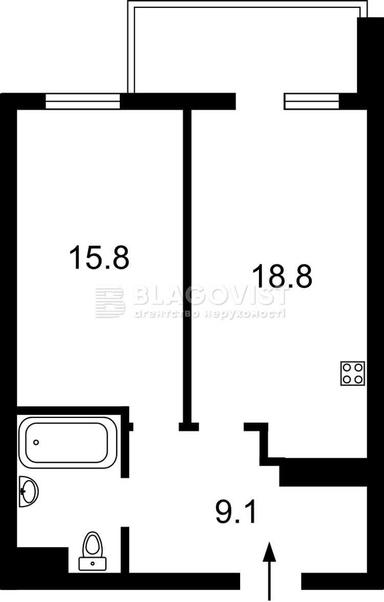 1-room apartment apartment by the address st. Anatoliya Petritskogo (area 50,5 m²) - Atlanta.ua - photo 23