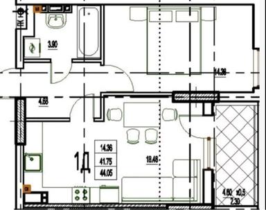 1-room apartment apartment by the address st. Makarenko (area 45,4 m²) - Atlanta.ua - photo 10