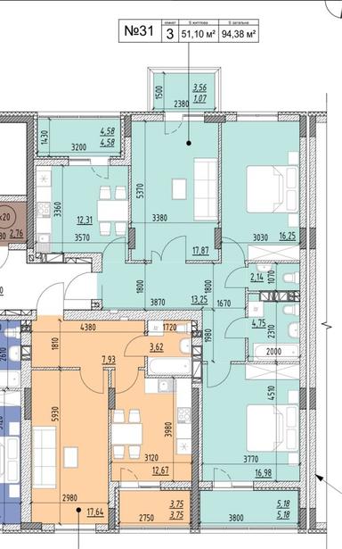 3-кімнатна квартира за адресою (площа 95 м²) - Atlanta.ua - фото 7