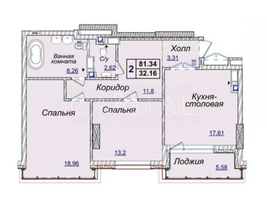 2-кімнатна квартира за адресою бульвар Дружби Народів (площа 81,3 м²) - Atlanta.ua - фото 5