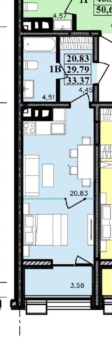 1-room apartment apartment by the address st. Itskhaka Rabina (area 33,4 m²) - Atlanta.ua - photo 13