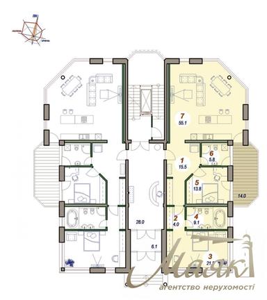 Многокомнатная квартира по адресу бульвар Дружбы Народов (площадь 128 м²) - Atlanta.ua - фото 28