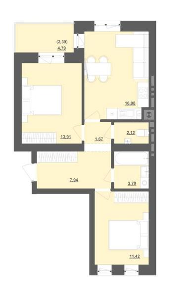 2-rooms apartment apartment by the address st. Grushevskogo (area 55,2 m²) - Atlanta.ua - photo 25