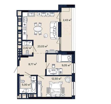 2-комнатная квартира по адресу Троллейбусная ул. (площадь 63,7 м²) - Atlanta.ua - фото 16