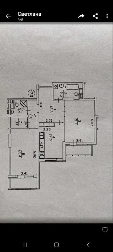 3-комнатная квартира по адресу (площадь 90 м²) - Atlanta.ua - фото 9
