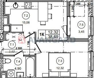 1-кімнатна квартира за адресою вул. Морозна (площа 38 м²) - Atlanta.ua - фото 9