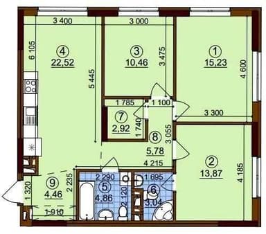 3-комнатная квартира по адресу ул. Замковецкая (площадь 89 м²) - Atlanta.ua - фото 2