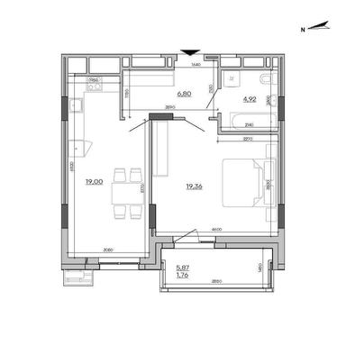 1-кімнатна квартира за адресою вул. Промислова (площа 51,8 м²) - Atlanta.ua - фото 7