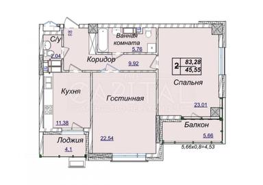 2-rooms apartment apartment by the address st. Bulvar Druzhby Narodov (area 83,3 m²) - Atlanta.ua - photo 9
