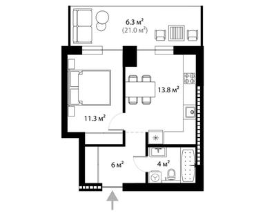 1-room apartment apartment by the address st. Tivodara Legotskogo (area 41,4 m²) - Atlanta.ua - photo 13