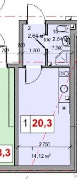 1-кімнатна квартира за адресою (площа 20,3 м²) - Atlanta.ua - фото 10