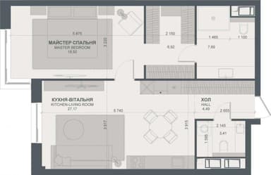 2-кімнатна квартира за адресою вул. Тютюнника (площа 68 м²) - Atlanta.ua - фото 20