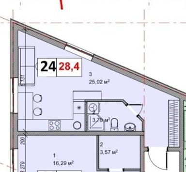 1-кімнатна квартира за адресою (площа 28,4 м²) - Atlanta.ua - фото 4
