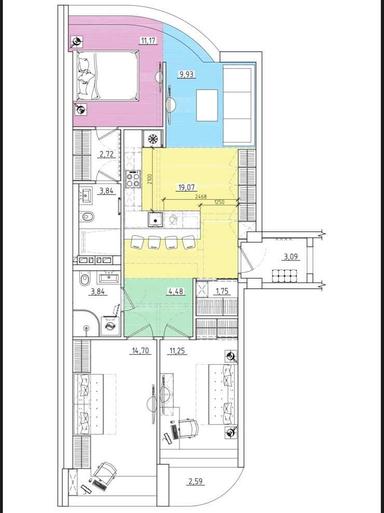 3-rooms apartment apartment by the address (area 93 m²) - Atlanta.ua - photo 22