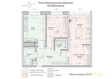 3-rooms apartment apartment by the address st. Granitnaya (area 65 m²) - Atlanta.ua - photo 28