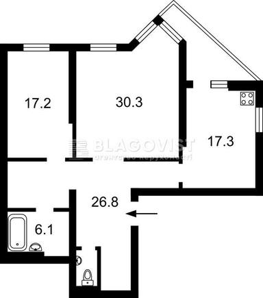 2-кімнатна квартира за адресою вул. Саперно-Слобідська (площа 102,9 м²) - Atlanta.ua - фото 14