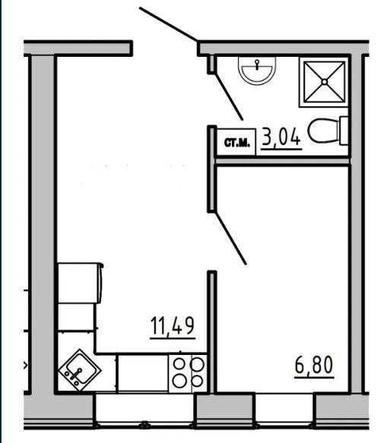1-комнатная квартира по адресу Староконный пер. (площадь 21 м²) - Atlanta.ua - фото 20