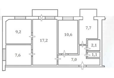 Многокомнатная квартира по адресу ул. Сурикова 1-й (площадь 63 м²) - Atlanta.ua - фото 34