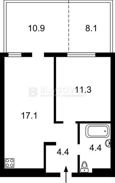 1-кімнатна квартира за адресою Берестейський проспект (площа 40,5 м²) - Atlanta.ua - фото 16