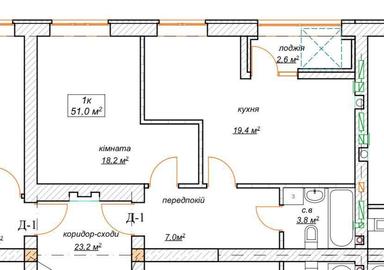 1-кімнатна квартира за адресою (площа 51 м²) - Atlanta.ua - фото 9