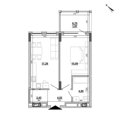 1-кімнатна квартира за адресою вул. Мучна (площа 45,7 м²) - Atlanta.ua - фото 13
