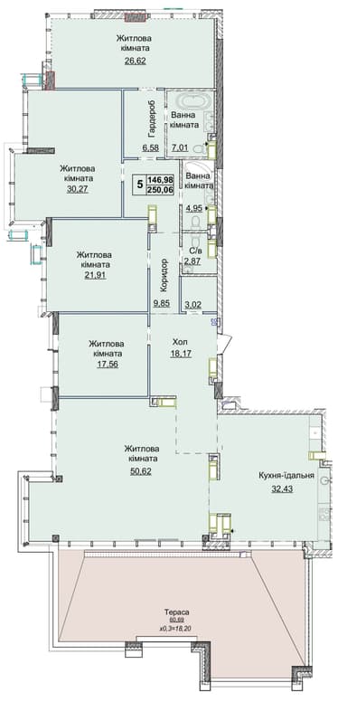 Многокомнатная квартира по адресу бульвар Дружбы Народов (площадь 250 м²) - Atlanta.ua - imageAlt 15