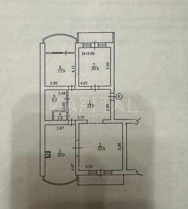 3-комнатная квартира по адресу (площадь 139 м²) - Atlanta.ua - imageAlt 37