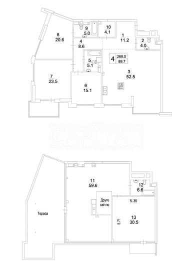 Багатокімнатна квартира за адресою бульвар Дружби Народів (площа 268 м²) - Atlanta.ua - фото 30