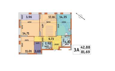 3-комнатная квартира по адресу (площадь 81,7 м²) - Atlanta.ua - фото 14