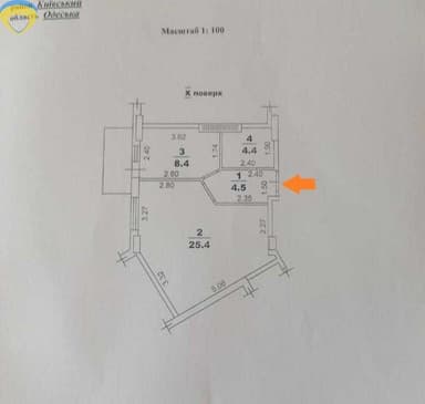 1-комнатная квартира по адресу (площадь 44 м²) - Atlanta.ua - фото 11