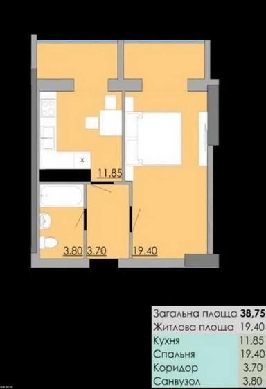 1-room apartment apartment by the address st. Tankistov (area 38,7 m²) - Atlanta.ua - photo 13