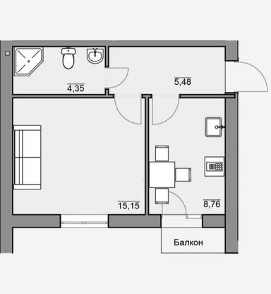 1-комнатная квартира по адресу ул. Магистратская (площадь 34,9 м²) - Atlanta.ua - фото 8