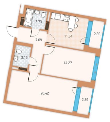 2-кімнатна квартира за адресою (площа 68,0 м²) - Atlanta.ua - фото 10