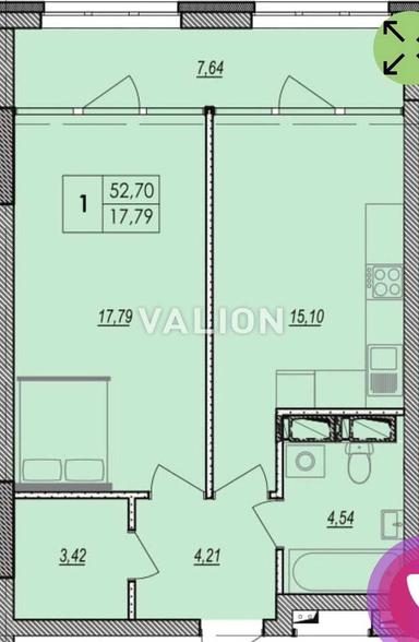1-кімнатна квартира за адресою (площа 52 м²) - Atlanta.ua - фото 14