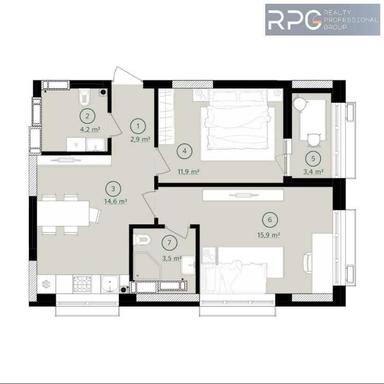 1-room apartment apartment by the address st. Ul Vavilovykh (area 55,2 m²) - Atlanta.ua - photo 23