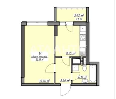 1-комнатная квартира по адресу ул. Спортивная (площадь 33,2 м²) - Atlanta.ua - imageAlt 23