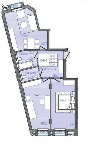 2-rooms apartment apartment by the address st. Sportivnaya (area 70,5 m²) - Atlanta.ua - photo 23